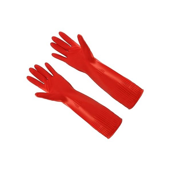 Mobestech 1 Paire De Gants De Nettoyage Ménagers Gants Rouges Gants En Latex Gants De Ménage Gants De Vaisselle En Latex Gant