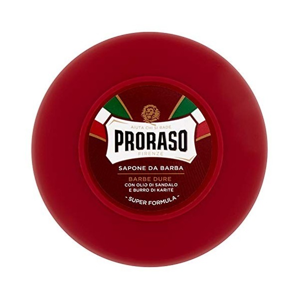 Proraso Savon pour barbes dures, bol rouge de 150 ml