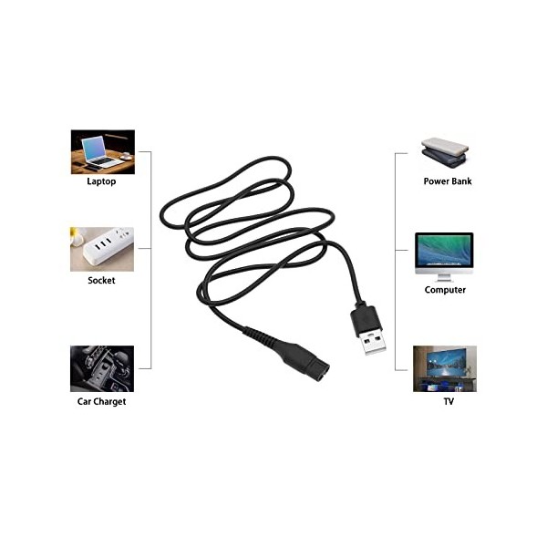 2pcs 5V 1A Câble de Charge de Rasoir USB Remplacement Compatible avec Manscaped Rasoirs Prise de Charge USB Accessoires de Fi