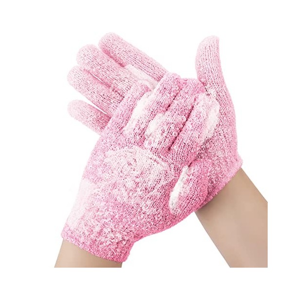 WLLHYF 2 Pcs Gants de Douche Exfoliants Double Face Gants de Bain Exfoliants en Nylon Nettoyage Profond Accessoires de Bain p