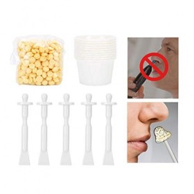 Kit de cire de nez rapide et indolore avec des bâtons dapplicateur dépilation pour hommes et femmes cire epilation homme