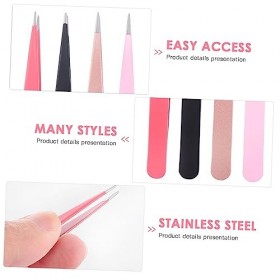 POPETPOP 4 Pièces Pince À Sourcils Colorée Outil DExtensions De Cils Pince À Épiler Extensions De Cils Pinces À Sourcils App