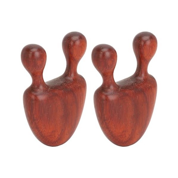 Grattoir de Massage du Nez en Bois de Rose, 2 Pièces, Double Tête, Acupression Guasha, Outil de Massage pour les Oreilles et 