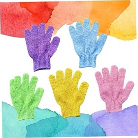 minkissy 5 Paires DÉpurateur De Lavage Du Corps Épurateur De Bain Épurateur De Nettoyage Gants DÉpurateur De Luffa De Bain 