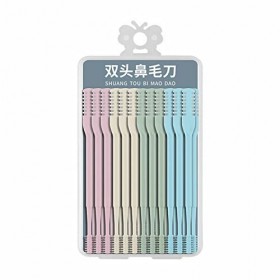 Rasoir nasal à double tête en acier inoxydable pour le rasage et la coupe de la tondeuse nasale - Nettoyage et coupe manuels 