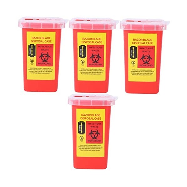 Beaupretty 1 Pc Conteneur Délimination Des Lames De Rasoir Bac à Aiguilles Porte-rasoir De Barbier Conteneur Tranchant Récip