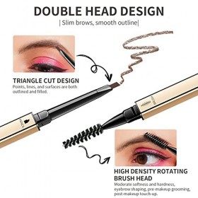 Docolor Crayon à sourcils, crayon définisseur de sourcils ultra-fin, imperméable et à double extrémité, dessine les petits po