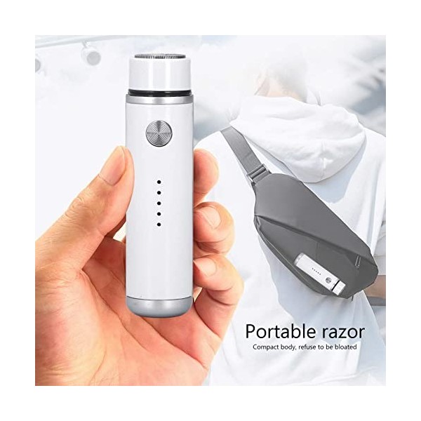 Rasoir électrique, rasoir électrique portable rechargeable par USB équipé dun filet de rasoir à double anneau Mini rasoir él