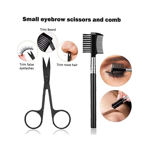 Froiny 1set Kit Trimmer À Sourcils Emile Brouillard Razo Sweatbrow Ciseaux Combattant pour Pinceau Cils Tweezers