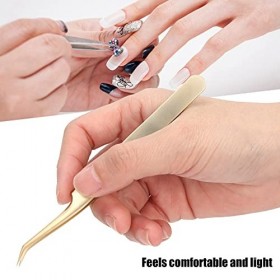 Carnaval Commerçant Pince à épiler pour greffe de cils, pince à épiler en acier à forte dureté pour lart des ongles section 