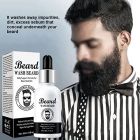Shampoing pour la barbe, Shampoing pour le soin de la barbe Nettoyant doux Hydratant Sans danger pour les soins du visage