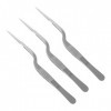 POPETPOP 3Pcs Pinces Courbes Tweezers en Acier Inoxydable Tweezers Bent Tips Tweezers Nez Nez Dents Nettoyage Tweezers 16Cm