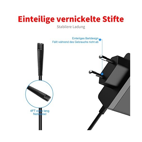 MEROM Câble de charge de rechange pour rasoir Braun HC5090 HC5050 HC5030 HC5010 - 5,9 V