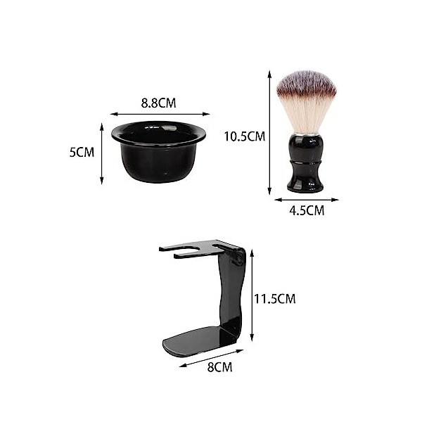 MagiDeal 3 Pièces Barbers Blaireau Rasage Savon Bol, Brosse Rasage Moussant Bol, Professionnel Barbe Nettoyage Barber Outils