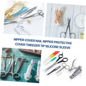 POPETPOP 200 Pièces Étui En Silicone Capuchon De Protection Antidérapant Pointe De Pince À Épiler Couverture En Silicone Couv