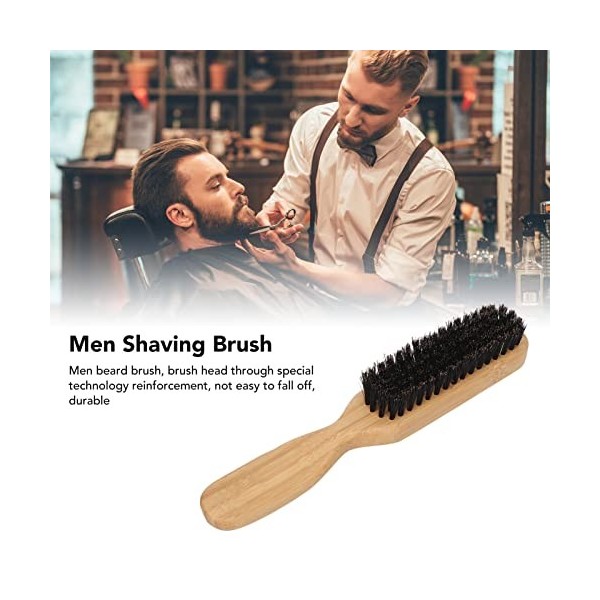 Blaireau De Rasage, Brosse à Barbe Pour Hommes, Brosse à Cheveux En Bois, Brosse De Nettoyage du Visage Pour Hommes, Manche E