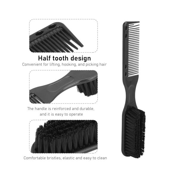 Brosse à Cheveux à Lhuile pour Hommes, Poignée Ergonomique à Double Tête, Peigne de Coiffure pour Barbe, pour Rasage en Salo