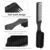 Brosse à Cheveux à Lhuile pour Hommes, Poignée Ergonomique à Double Tête, Peigne de Coiffure pour Barbe, pour Rasage en Salo