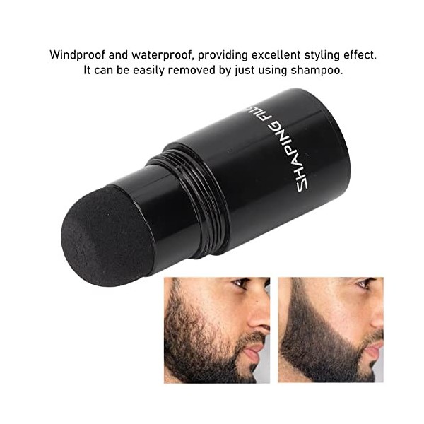 Poudre dombre de ligne de cheveux, remplisseur de barbe pour hommes noir imperméable, poudre épaisse de barbe pour maquillag