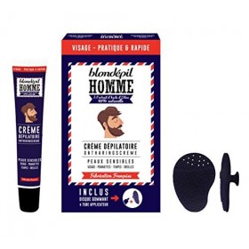 Blondépil Homme Crème Dépilatoire sous la Douche pour Visage/Pommettes/Tempes/Oreilles 20 ml