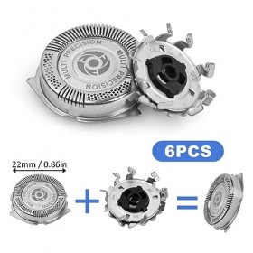6 Pièces Têtes de Rasoir Remplacement pour Rasoir Electriques Hommes, Têtes de Remplacement pour Rasoir Electrique, Tete de R
