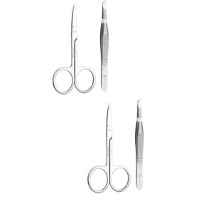 FOMIYES 2 Ensembles De Tondeuses À Sourcils Pinces À Cils Pincettes À Visage Pour Femmes Ciseaux À Moustache Pinces Inclinées