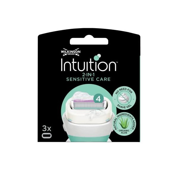 Wilkinson Sword Intuition 2in1 Sensitive Care - Lames de rasoir pour femme - Pack de 3