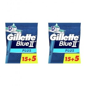 Gillette Blue Ii Plus Rasoirs Jetables Homme, Le paquet de 20 rasoirs Lot de 2 