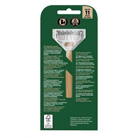 Wilkinson Sword Xtreme 3 Bamboo Hybrid - Rasoir en bambou renouvelable + 6 recharges avec 3 feuilles flexibles pour obtenir u