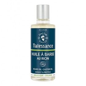 Natessance - Huile À Barbe Au Ricin - Homme - Certifié Bio Cosmos Organic - Flacon de 100 ml