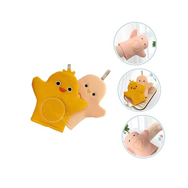 minkissy 2 Pièces Serviette De Bain Pour Enfants Gants Exfoliants De Douche Gants DAnimaux De Bain Douche Luffa Éponge Gants