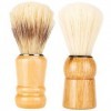 minkissy 2 Pièces Brosse À Barbe Blaireau Blaireau Crème À Raser Brosse Barbier Cheveux Duster Stylo Styptique Pour Le Rasage