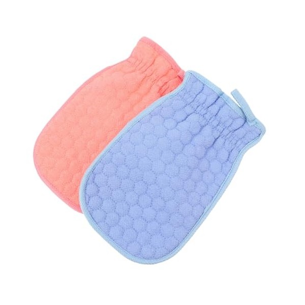 FOMIYES 2 Pièces Gants De Gommage Du Gant De Gommage Du Corps Gant De Douche De Bain Gant De Lavage Exfoliant Bleu Spa Gants 