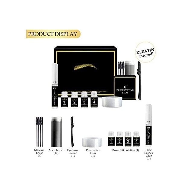 Joyeee Kit Rehaussement de Cils et Sourcils, 2 en 1 Lash lifting Kit Eyelash Perming Kit, Professionnel Semi-Permanent Brow L