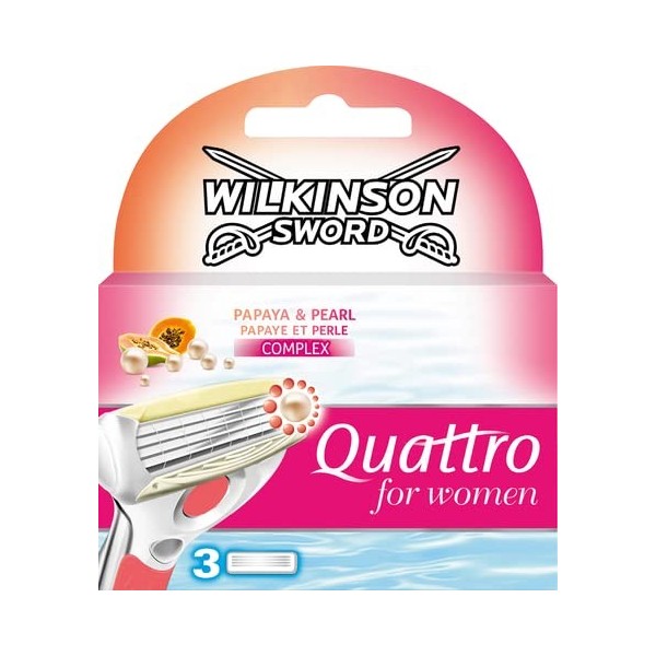 Wilkinson Sword Quattro for women 3 lames de rasoir + 1 lame gratuit