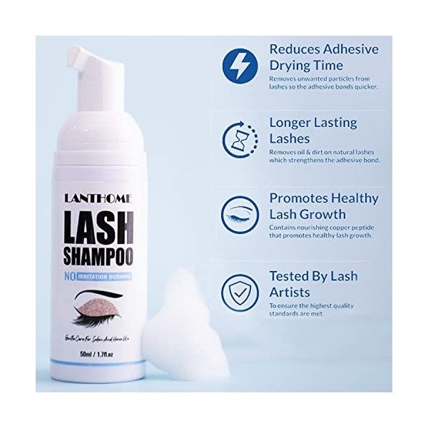 Eyelash Extension Cleanser, Shampooing Pour Cils, Nettoyant Professionnel Dextension De Cils, Shampooing Professionnel Pour 
