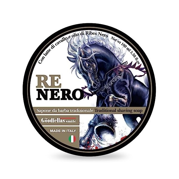 THE GOODFELLAS SMILE Reneross Traditional Shaving Soap Re Nero 100 ml Made in Italy 300 g