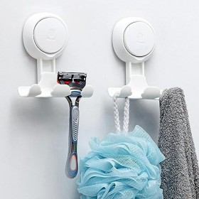 rasoir douche – Crochet mural pour rasoir, rasoir douche, crochets à ventouse pour chapeau, luffa, manteau, rasoir Loupsiy