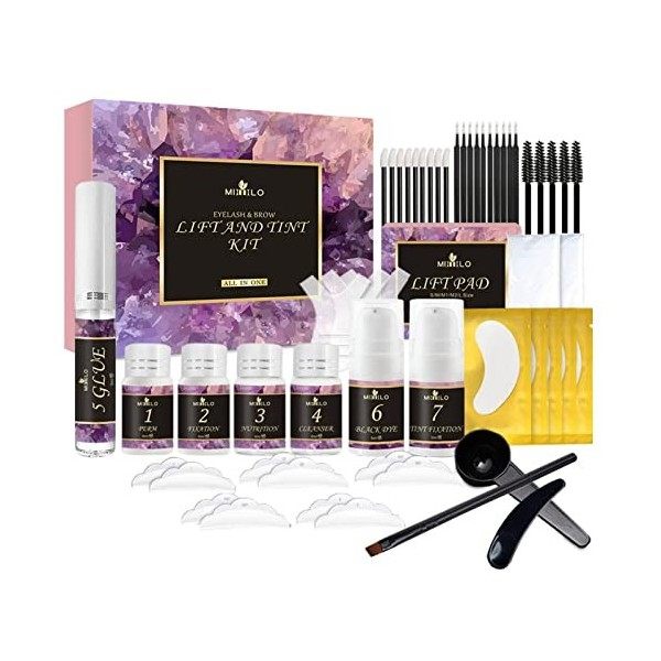 Kit Rehaussement De Cils, 2 En 1 Kit De Lifting Des Cils & Sourcils, Kit DExtension Des Cils, Cils Liquides Curling Perming 