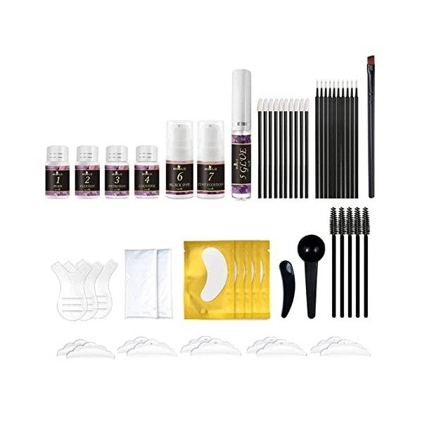 Kit Rehaussement De Cils, 2 En 1 Kit De Lifting Des Cils & Sourcils, Kit DExtension Des Cils, Cils Liquides Curling Perming 