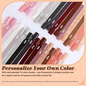 Lavender Violets 20 Pcs Dip Powder Kit de vernis à ongles pour débutants 16 couleurs Base Top Coat, Activateur,Brush Saver po