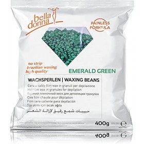 Bella Donna - Perles de cire « Emerald Green » pour une épilation sans bande sans douleur, formule souple et crémeuse, 400 g