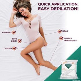 Bella Donna - Perles de cire «&nbsp;Emerald Green&nbsp;» pour une épilation sans bande sans douleur, formule souple et crémeuse, 400&nbsp;g