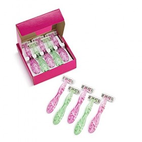 BIC Miss Soleil Sensitive - Rasoirs pour Femmes non-rechargeables avec 3 Lames Mobiles et Bande Lubrifiante - Boîte de 10