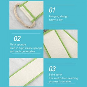 2 Pièces Gant De Toilette Exfoliant Pour le Dos, Garniture En Lin Double Face, Serviette De Bain Exfoliante Pour le Corps Pou