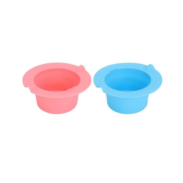 Bol de Cire en Silicone, Bol de Pot en Silicone de Cire de Démoulage Rose Bleu 400ML pour les Aisselles