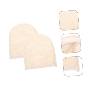 WOONEKY 2 Pièces Gants De Spa En Loofah En Coton Gants De Bain Épurateurs De Spa Pour Le Corps Dissolvant De Cellules De Peau
