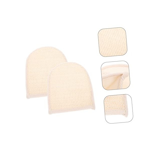 WOONEKY 2 Pièces Gants De Spa En Loofah En Coton Gants De Bain Épurateurs De Spa Pour Le Corps Dissolvant De Cellules De Peau