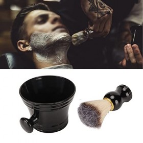 Blaireau de Rasage à Poils Artificiels avec Poignée Confortable, Bol de Grande capacité pour Barbier Professionnel, Brosse Do