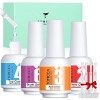 TOMICCA dipping powder Liquid Set, 4 * 15ml dipping powder top and base coat & Activateur，Essentiel pour le trempage de la po